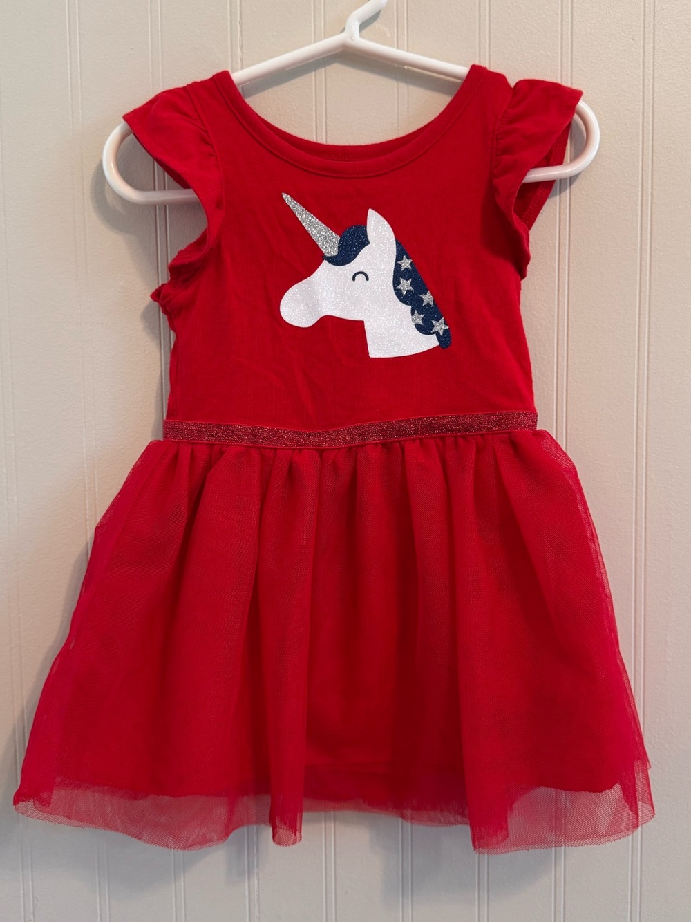 4th of July Red Unicorn Tulle Dress